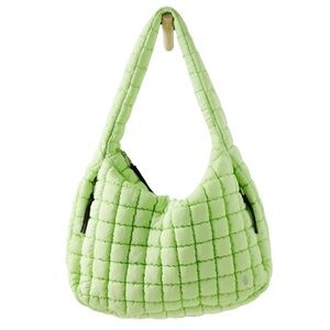 Free People Quilted Carryall in Pale Neon